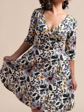 New Betabrand Aflorable 3/4 Sleeve Round Trip Dress Xlarge